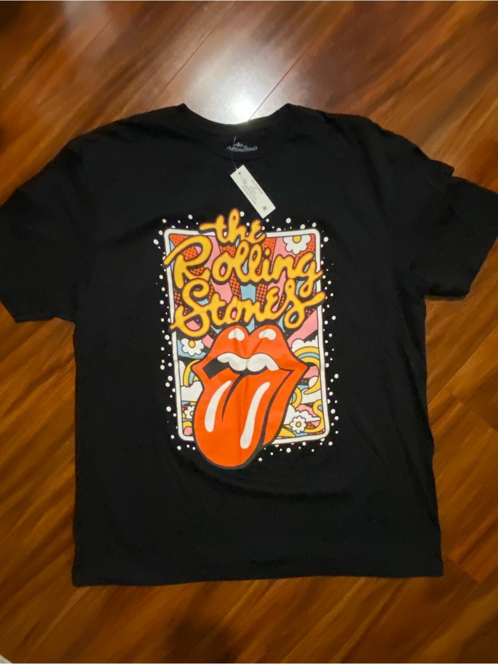 The Rolling Stones Black Graphic Tee with Iconic Tongue XL